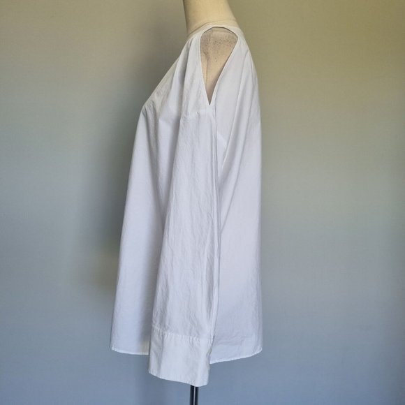 COS White Boxy Cotton Cold Shoulder Long Sleeve Blouse Size L - Picture 3 of 8